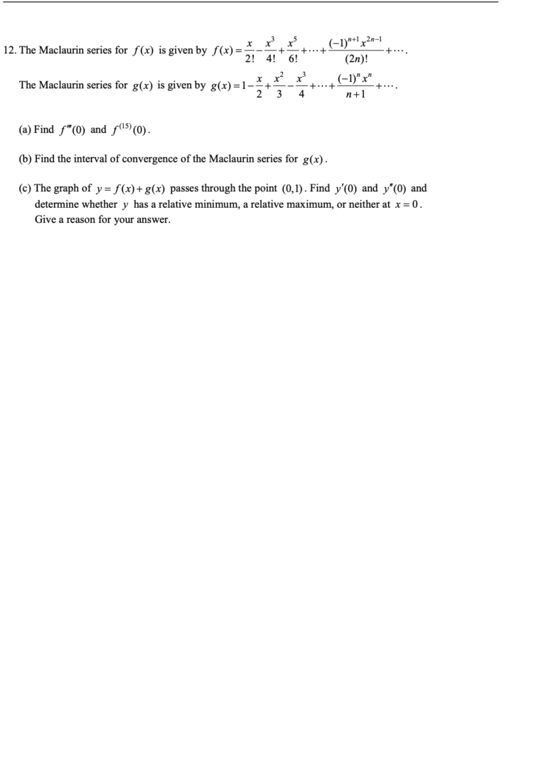 Taylor Series and Maclaurin Series in Infinite Sequences and Series